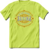 1967 The One And Only T-Shirt | Goud - Zilver | Grappig Verjaardag  En  Feest Cadeau | Dames - Heren | - Groen - XXL