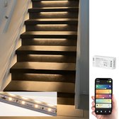 Trapverlichting led strip Warm Wit 50 cm met bewegingssensoren - Werkt met de bekende verlichting apps - Complete set inclusief profiel voor max. 16