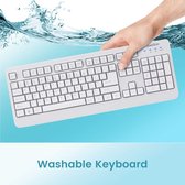 Perixx Periboard 517 W Afwasbaar toetsenbord - IP65 + SGS certificaat + 5 jaar garantie -Stofdicht toetsenbord - Industrieel toetsenbord - Waterdicht Toetsenbord - Anti Ghosting -