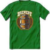 Beer Barrel T-Shirt | Bier Kleding | Feest | Drank | Grappig Verjaardag Cadeau | - Donker Groen - XL