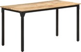 Decoways - Eettafel 140x70x76 cm ruw mangohout