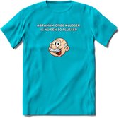 Abraham onze klusser T-Shirt | Grappig Abraham 50 Jaar Verjaardag Kleding Cadeau | Dames – Heren - Blauw - L