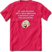 50 jaar geleden T-Shirt | Grappig Abraham 50 Jaar Verjaardag Kleding Cadeau | Dames – Heren - Roze - XL