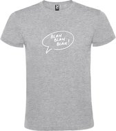 Grijs t-shirt met 'Blah Blah Blah' print Wit size M