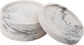 Robuuste Ronde Marmer Onderzetters 4 - Onderleggers Marmer - Joske’s Pottery - Handgemaakt in Nederland