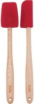 Tala - 2 mini spatules en silicone - manche en bois - 1x large 1x avant étroit - spatule pour pâte