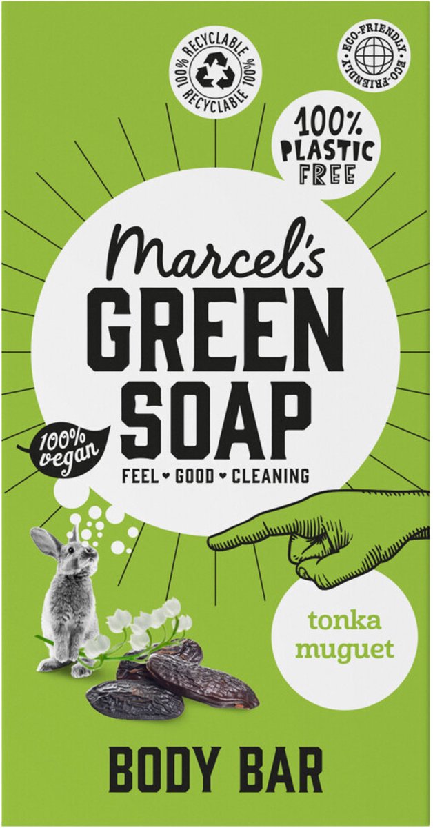 Marcel's Green Soap Body Bar Tonka & Muguet - 150 gr