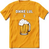 Dikke Lul 3 Bier T-Shirt | Bier Kleding | Feest | Drank | Grappig Verjaardag Cadeau | - Geel - M