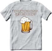 Ik Drink Bier Alsof Het Mijn Baan Is T-Shirt | Bier Kleding | Feest | Drank | Grappig Verjaardag Cadeau | - Licht Grijs - Gemaleerd - M