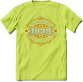 1939 The One And Only T-Shirt | Goud - Zilver | Grappig Verjaardag  En  Feest Cadeau | Dames - Heren | - Groen - M