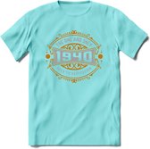 1940 The One And Only T-Shirt | Goud - Zilver | Grappig Verjaardag  En  Feest Cadeau | Dames - Heren | - Licht Blauw - L