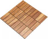 wodewa houtmozaïek I origineel teak I rechthoekig mozaïek afmeting 30 x 93 mm - de revolutie van hout voor wanden en vloeren 1 stuk