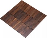 wodewa houtmozaïek I origineel donker eiken I rechthoekig mozaïek afmeting 30 x 93 mm - de revolutie van hout voor wanden en vloeren 1 stuk