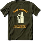 Best Friends Forever T-Shirt | Bier Kleding | Feest | Drank | Grappig Verjaardag Cadeau | - Leger Groen - XXL