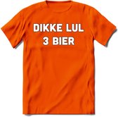 Dikke Lul 3 Bier T-Shirt | Bier Kleding | Feest | Drank | Grappig Verjaardag Cadeau | - Oranje - XXL