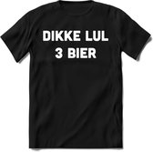 Dikke Lul 3 Bier T-Shirt | Bier Kleding | Feest | Drank | Grappig Verjaardag Cadeau | - Zwart - XL