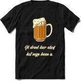 Ik Drink Bier Alsof Het Mijn Baan IsT-Shirt | Bier Kleding | Feest | Drank | Grappig Verjaardag Cadeau | - Zwart - XXL
