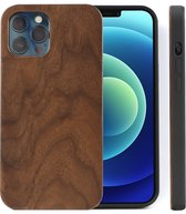 Brisa Gaia - Apple Iphone 12/13 pro MAX - Luxe houten telefoonhoesje - Beschermend - Duurzaam - Walnoothout