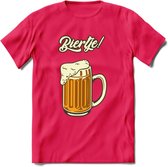 Biertje! T-Shirt | Bier Kleding | Feest | Drank | Grappig Verjaardag Cadeau | - Roze - M
