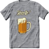 Biertje! T-Shirt | Bier Kleding | Feest | Drank | Grappig Verjaardag Cadeau | - Donker Grijs - Gemaleerd - M