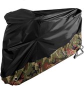 Rhydo® XXL Motorhoes Voor Buiten - Hoes Voor Motorfiets - Motor Accessoires - Scooterhoes - Waterdicht - 265x105x125cm - Zwart Met Camo