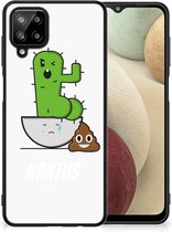 Smartphone Hoesje Geschikt voor Samsung Galaxy A12 Beschermhoesje met Zwarte rand Cactus Poo