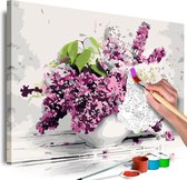 Doe-het-zelf op canvas schilderen - Vase and Flowers.