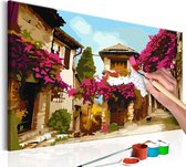 Doe-het-zelf op canvas schilderen - Mediterranean Town.