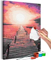 Doe-het-zelf op canvas schilderen - Wooden Pier.