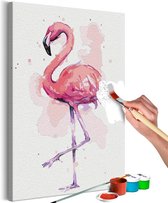 Doe-het-zelf op canvas schilderen - Friendly Flamingo.