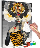 Doe-het-zelf op canvas schilderen - Eye of the Tiger.