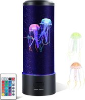 WiseOne® Jellyfish LED Lavalamp met afstandsbediening - Lavalamp - 30 cm - Multi color - Lavalamp met kwallen - Nachtlamp - Multi color lamp - Tafellamp - LED Lamp