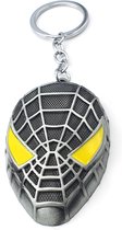 Marvel Spiderman groot metalen hoofd sleutelhanger 45x65 mm met ring zilverkleurig