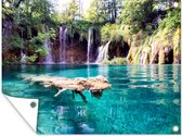 Affiche de jardin Eau claire au parc national des lacs de Plitvice en Croatie - 120x90 cm