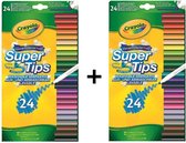 Crayola Duo Pack de 24 Feutres avec Super Point