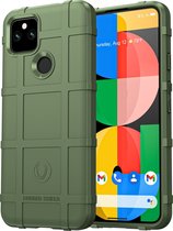 Google Pixel 5a Hoesje - Mobigear - Rugged Shield Serie - TPU Backcover - Groen - Hoesje Geschikt Voor Google Pixel 5a