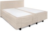 Beddenleeuw Boxspring Bed Sophia met TV-Lift & 43' SMART TV - 160x200 - Ecru