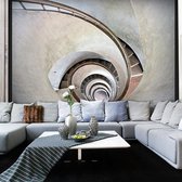 Fotobehang - White spiral stairs.