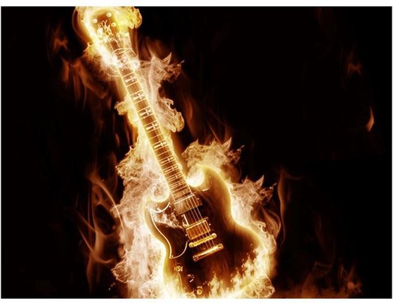 Papier peint photo - Guitare flamboyante.