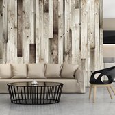 Fotobehangkoning - Behang - Vliesbehang - Fotobehang Houten Muur - Wooden floor - 400 x 280 cm