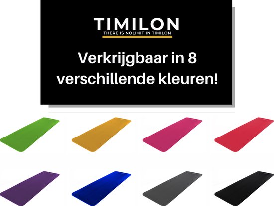 Timilon® - fitness mat - inclusief draagtas en draagriem - yoga mat - 180 x 61 x 1,5cm - Sportmat - blauw - Timilon