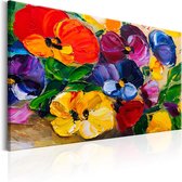 Schilderij - Spring Pansies.