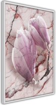 Magnolia on Marble Background