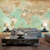 Fotobehang XXL - Turquoise World Map II.