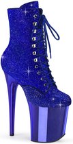 Pleaser Plateau Laarzen, Paaldans schoenen -36 Shoes- FLAMINGO-1020CHRS US 6 Blauw