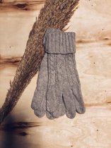 Winter Handschoenen - Dames - Verwarmde - Lichtgrijs met glitter