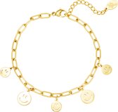 Armband smiley - bedel- one size - goud