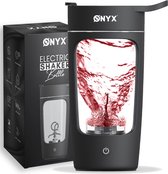 ONYX® Elektrische shakebeker PRO -  Proteïne shaker bottle - Draagbare E-shaker op accu - Blender to go - zwart - 600ml
