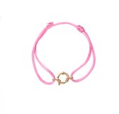 Go Dutch Label Armband Touw slot Pink B1844-7