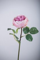 Kunstbloem - Roos - topkwaliteit decoratie - 2 stuks - zijden bloem - Paars - 46 cm hoog